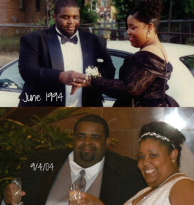 Black man and woman in photo taken in 1994 and another in 2004